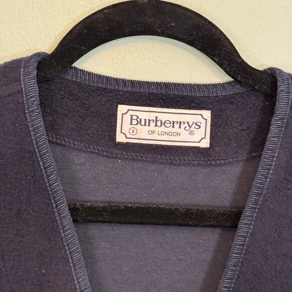 Vintage 90s Burberrys Vest Mens 8 Navy Blue V Neck Sleeveless Button Wool Blend - Picture 11 of 12